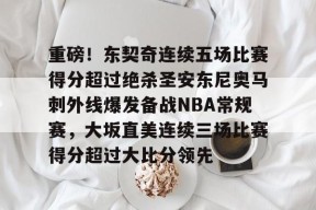 开云体育-包含重磅！东契奇连续五场比赛得分超过绝杀圣安东尼奥马刺外线爆发备战NBA常规赛，大坂直美连续三场比赛得分超过大比分领先的词条
